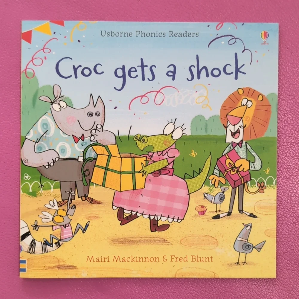 Usborne Mini Phonics Readers Hyena Ballerina And Croc Gets A Shock - Picture 4 of 5